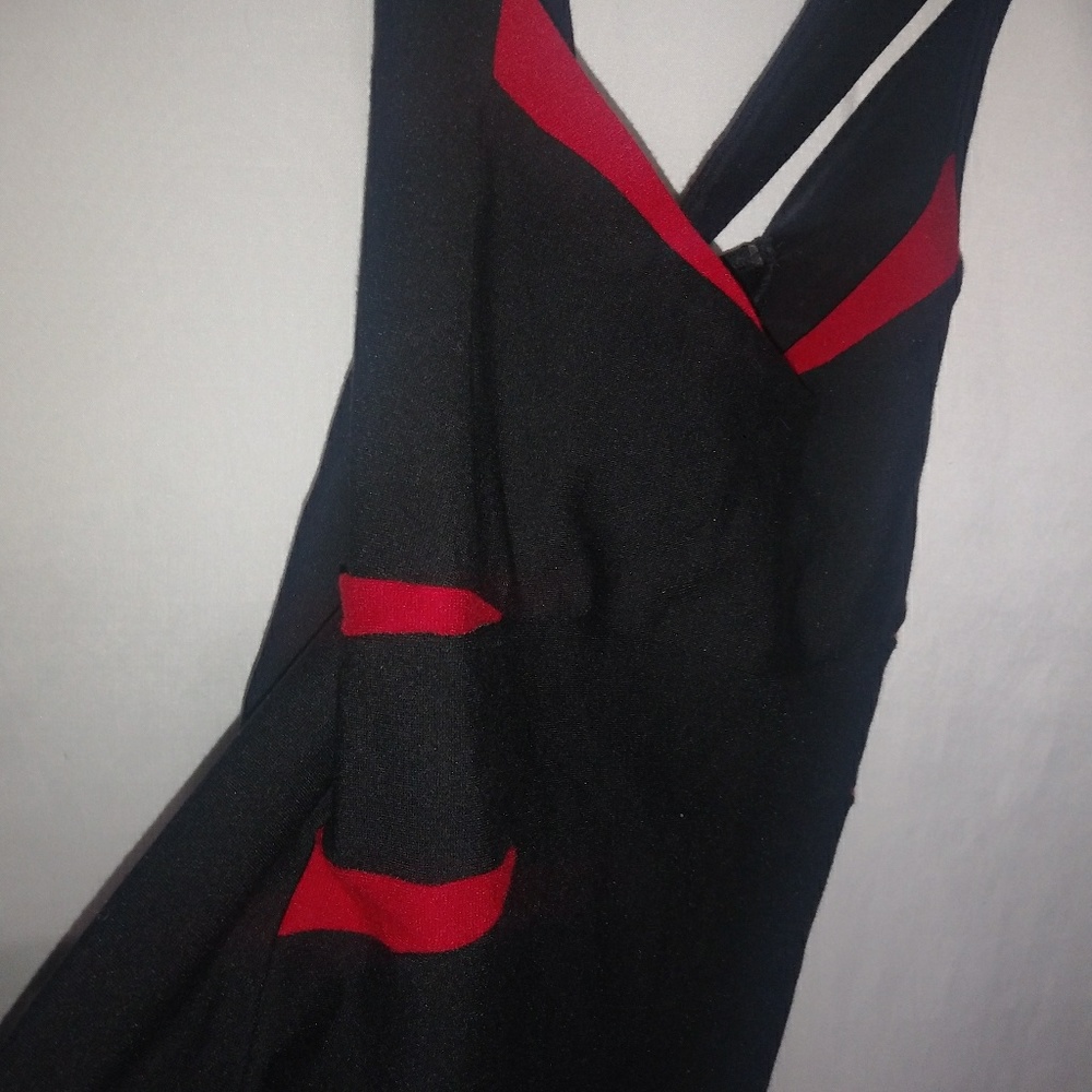 Sabora S Black Red Bodycon Mini Dress